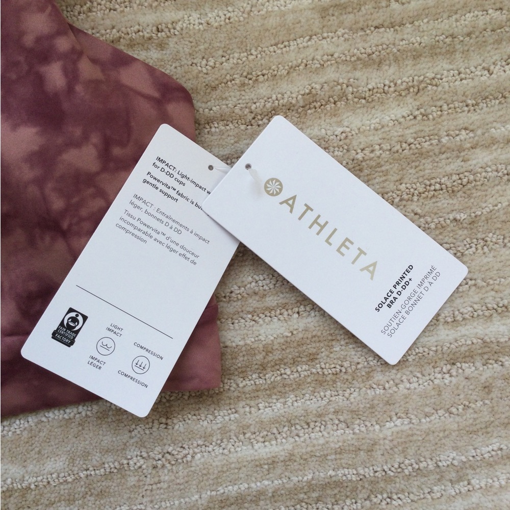 NWT Athleta Solace Printed Sports Bra Yoga Riptide Palermo Size Medium - Picture 10 of 13